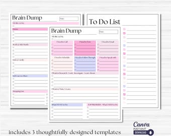 ADHD Brain Dump Printable: Editable To-Do List Template (Canva)