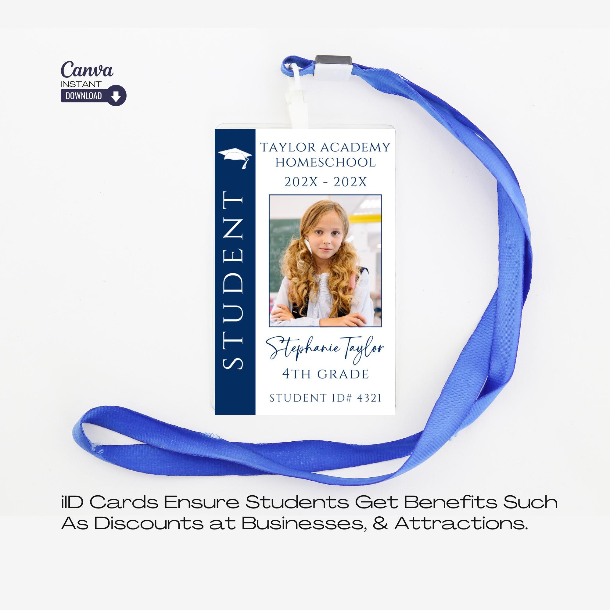 Editable Homeschool Teacher ID Card Template, Printable Student ...