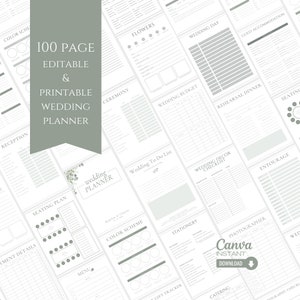 Eukalyptus-Hochzeitsplaner: 100-seitige Checkliste zum Ausdrucken (Digitaler Download)