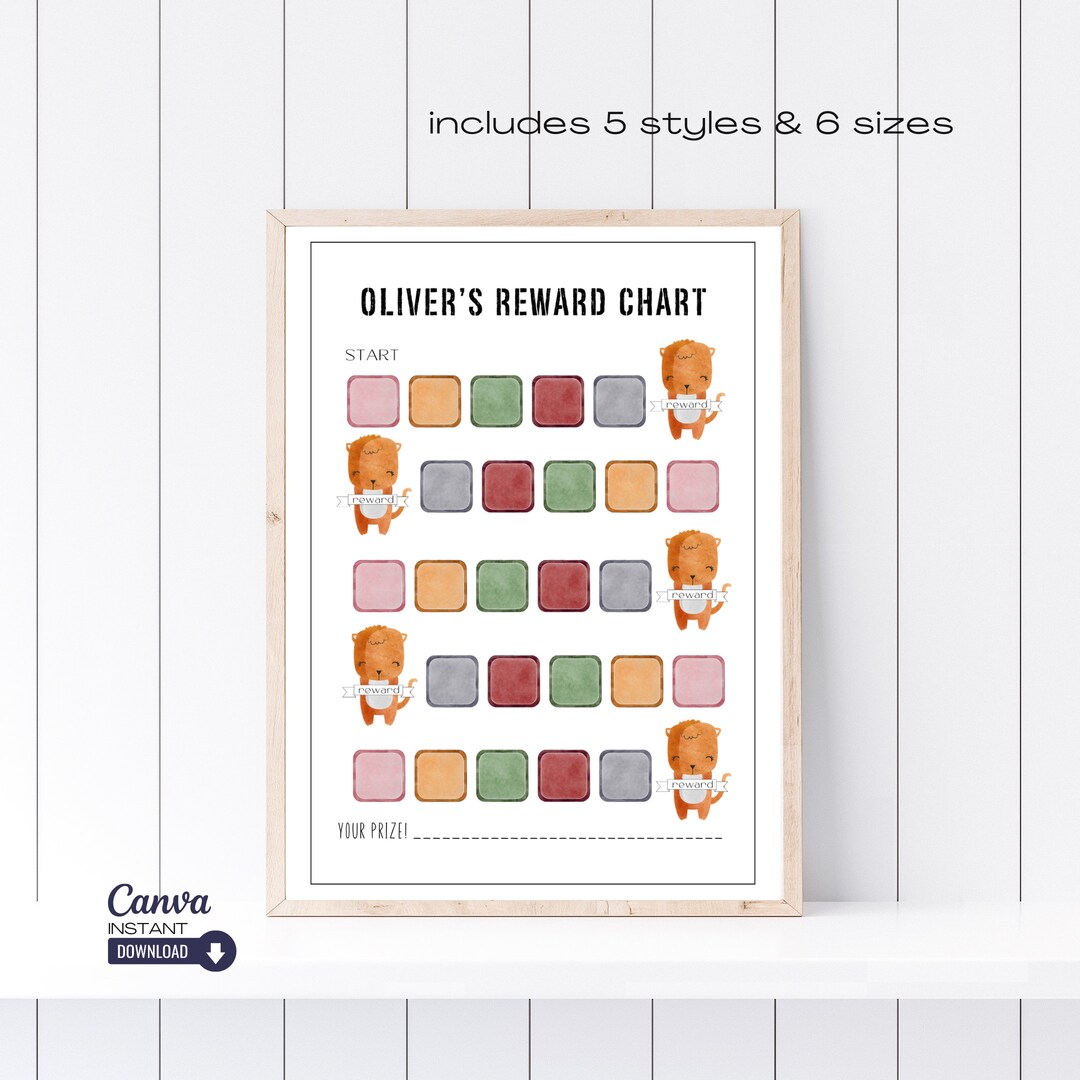 Editable Kids Reward Charts, Printable Responsibility Charts, Toddler ...