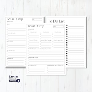 ADHD Brain Dump Printable: Editable To-Do List Template (Canva & PDF)