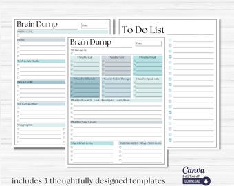 ADHD Brain Dump Printable: Editable To-Do List Template (Canva)