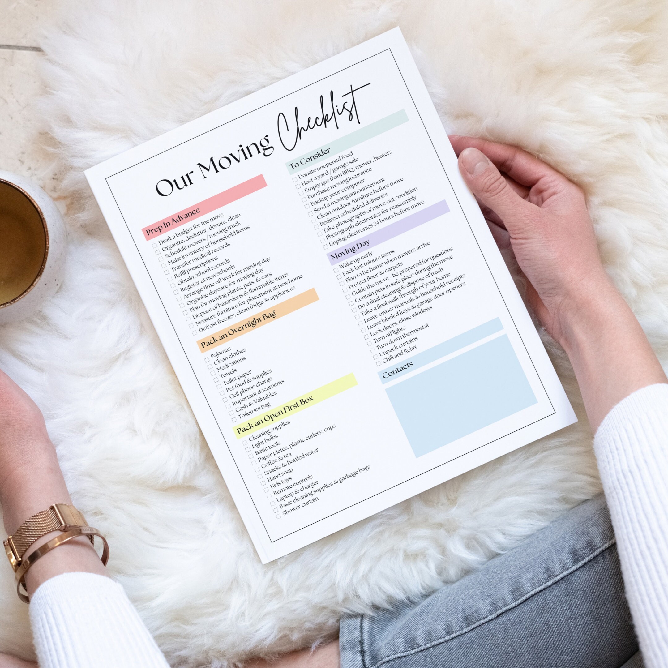 Editable Moving Checklist Printable: Relocation Planner (digital ...