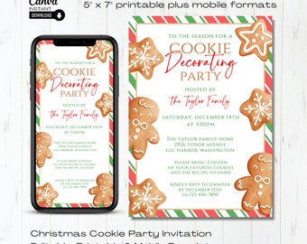 Cookie Decorating Party Invitation, Editable Template (Printable & Mobile)