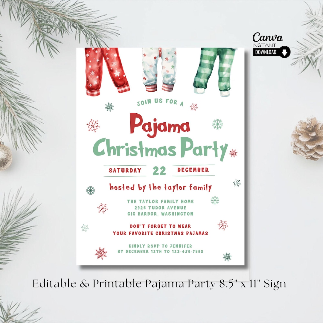 editable-christmas-pajama-party-invitation-printable-holiday-flyer-canva-instant-download-etsy for Free Printable Christmas Pajama Party Invitations Editable Christmas Pajama Party Invitation: Printable Holiday Flyer (canva, Instant Download) - Etsy for Free Printable Christmas Pajama Party Invitations
