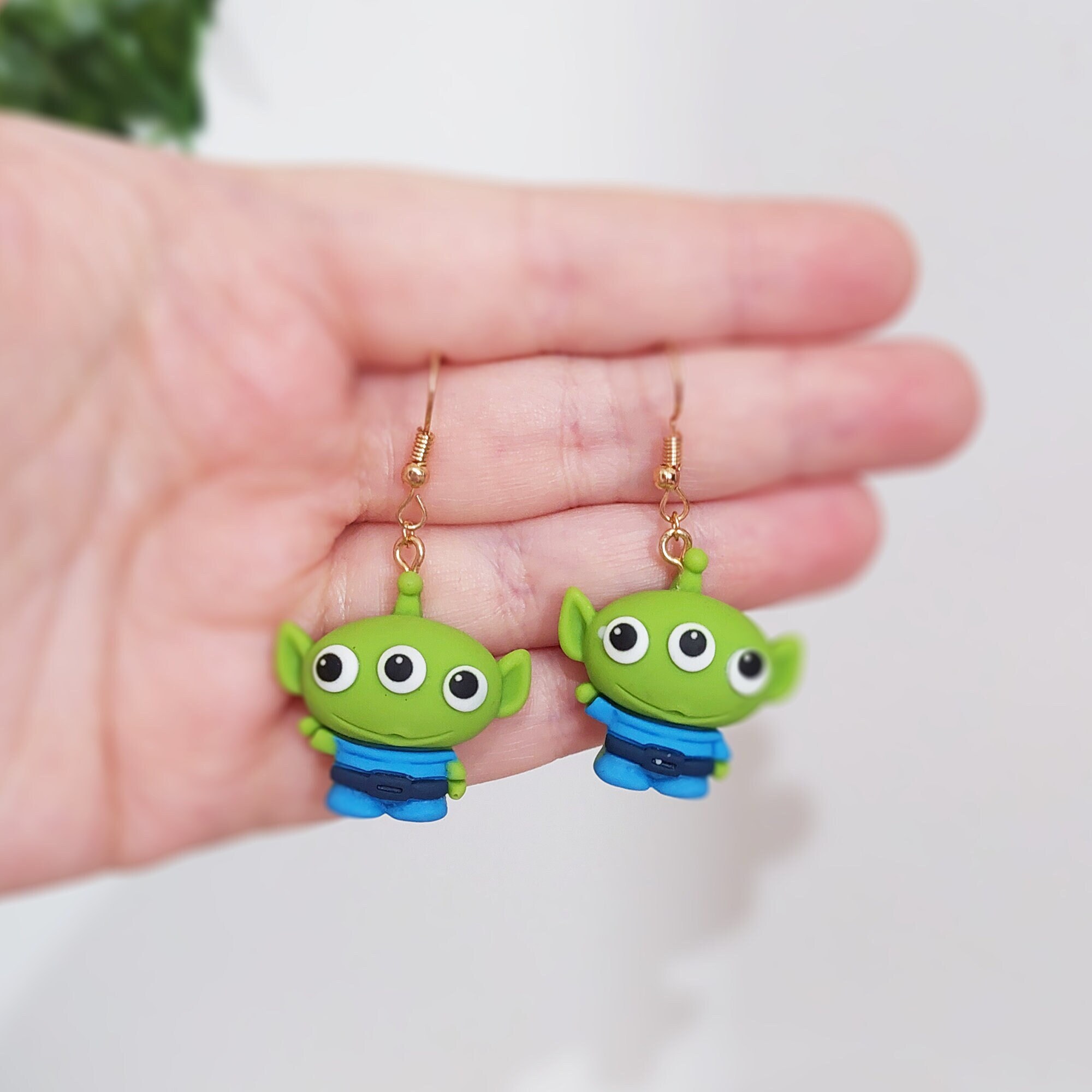Alien Toy Story Dangle Earrings Character Earrings Clip On