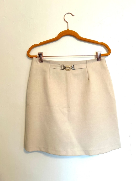 90s ECRU cream mini skirt