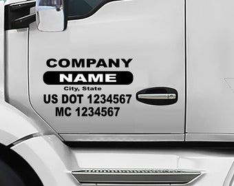 2 Custom US DOT Trucking Decals , US dot Stickers, Truck Door Lettering , Custom Truck Decal, Stickers, company logos, mc numbers