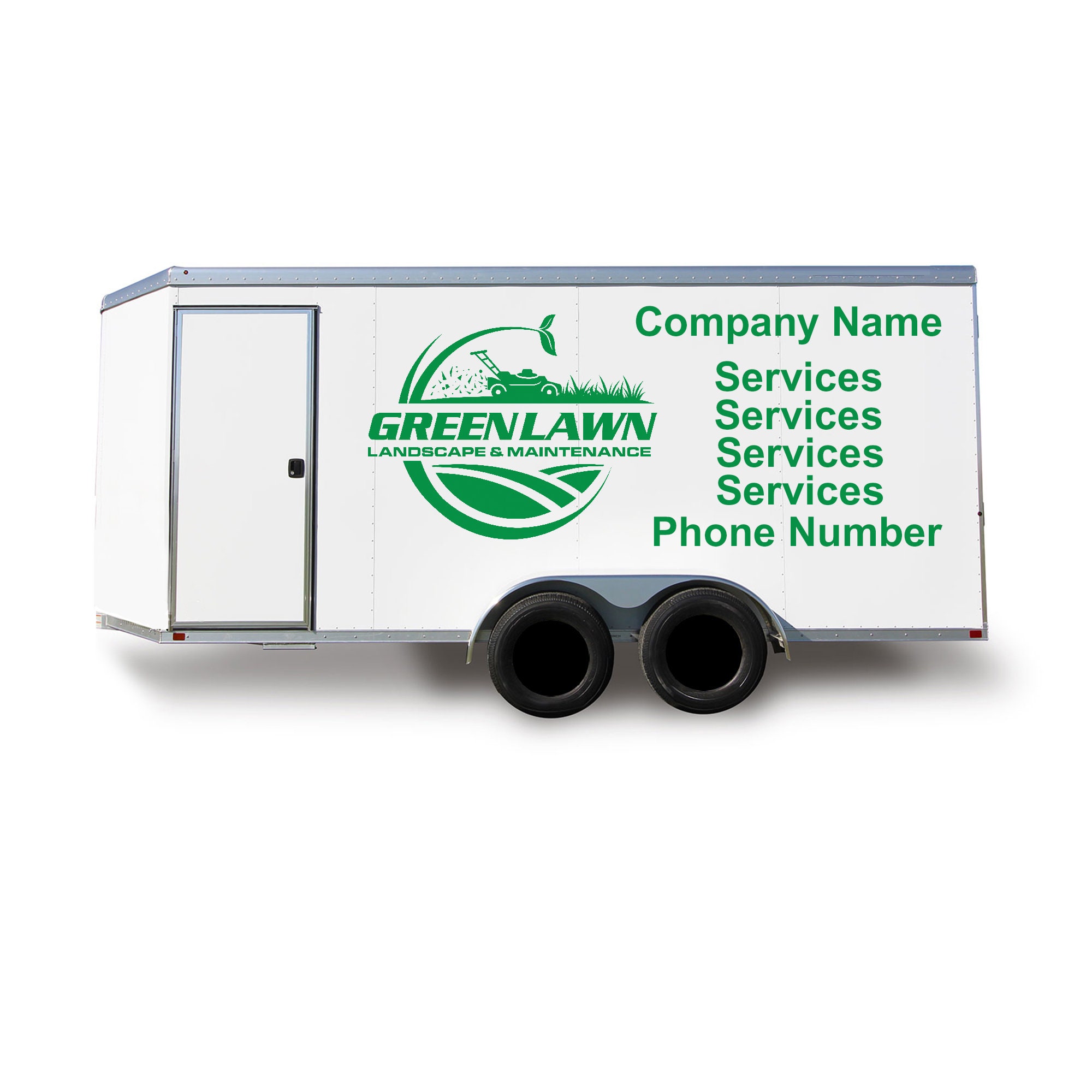 Vinyl Lawn Service Logo Decal | Personalized Trailer Sticker for Landscaping Business | Custom Truck Lettering