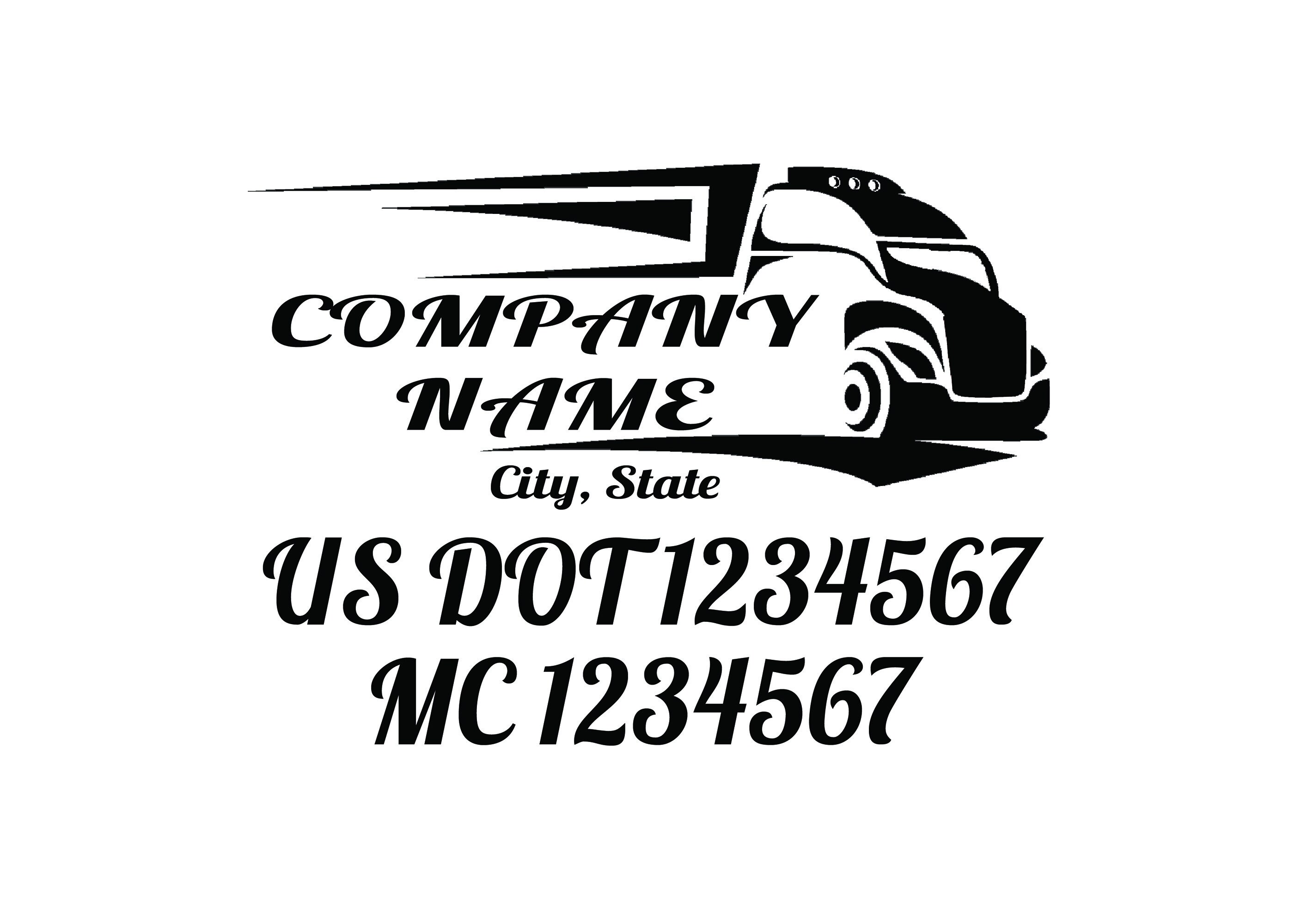 2 Custom US DOT Trucking Decals , US Dot Stickers, Truck Door Lettering
