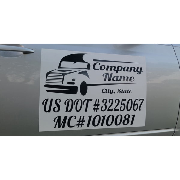 2 Custom US DOT magnets , US dot magnet, Truck Door Lettering , Custom Truck magnet, magnetic sign, company logos, mc numbers