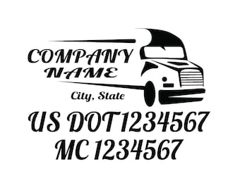 2 Custom US DOT Trucking Decals , US dot Stickers, Truck Door Lettering , Custom Truck Decal, Stickers, company logos, mc numbers