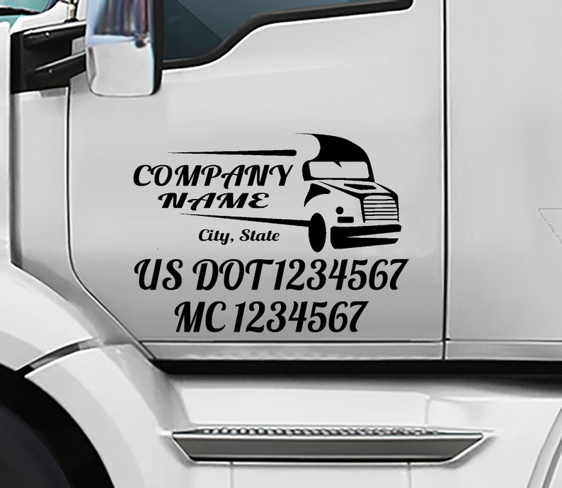 2 Custom US DOT Trucking Decals , US Dot Stickers, Truck Door Lettering , Custom Truck Decal