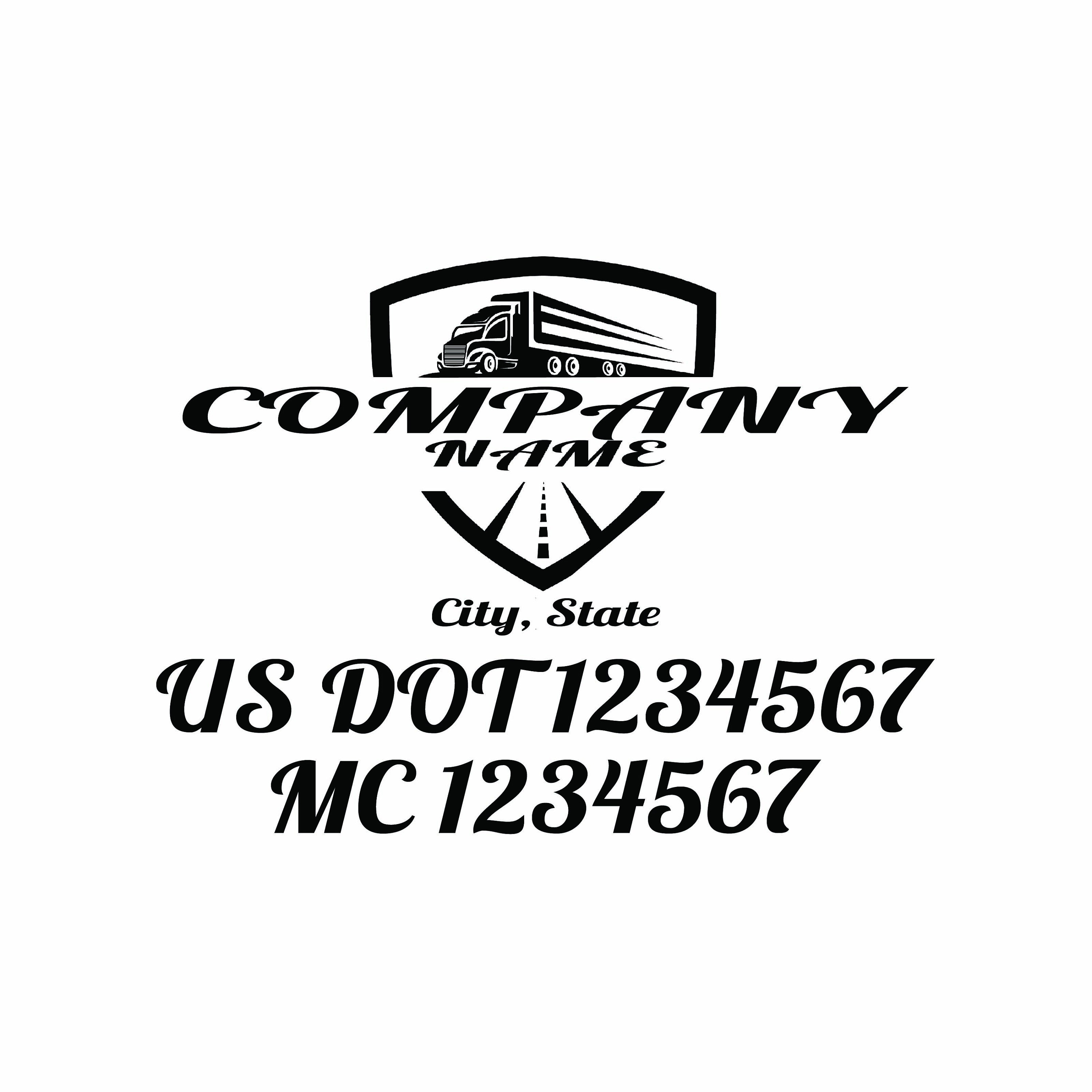 2 Custom US DOT Trucking Decals , US Dot Stickers, Truck Door Lettering