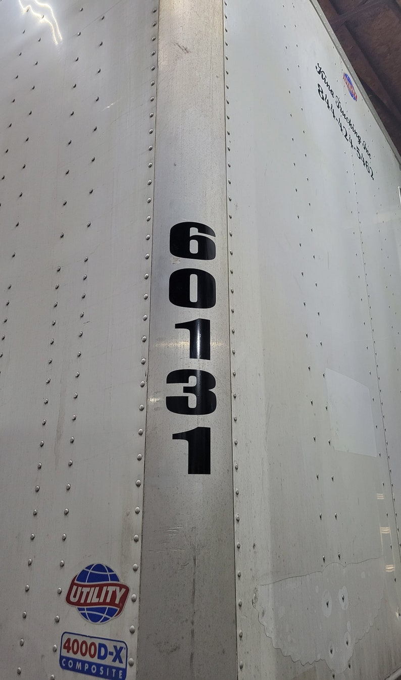 Custom Semi Trailer Vinyl Decal Numbers Trailer Stickers Etsy