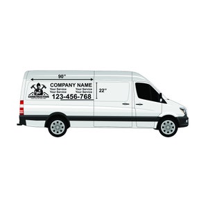 Custom Cargo Van Decal Kit – 2 Side Decals + Rear Decal – Business Van Stickers – Commercial Vehicle Graphics – Handy Man Van Decals