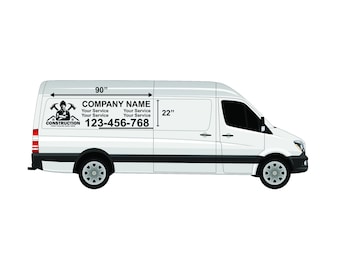 Custom Cargo Van Decal Kit: Business Name, Services, Contact Info