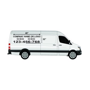 2 Van-Seitenaufkleber 57 cm x 48 Zoll und Hinten Aufkleber 15 cm x 30 Zoll.