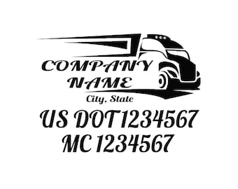 2 Custom US DOT Trucking Decals , US dot Stickers, Truck Door Lettering , Custom Truck Decal, Stickers, company logos, mc number