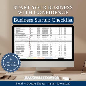 Business Startup Checklist | Start a Business Step-by-Step | Excel & Google Sheets Template