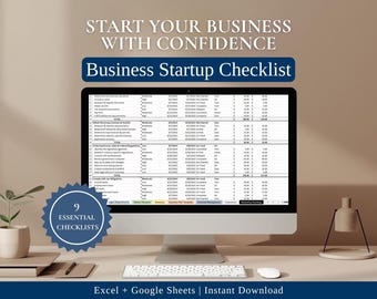 Business Startup Checklist | Start a Business Step-by-Step | Excel & Google Sheets Template
