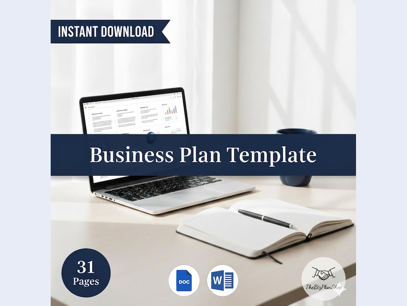 Business Plan Template – Comprehensive Startup Planner (Editable in Word & Google Docs) image 1