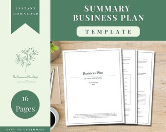 Summary Business Plan Template | MS Word Business Plan Template