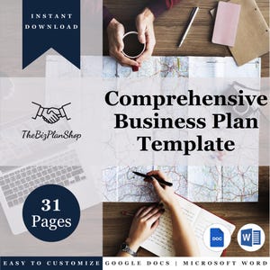 Business Plan Template | Comprehensive Small Business Planner | Editable Startup Workbook in MS Word & Google Docs
