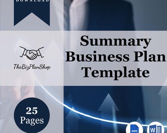 Summary Business Plan Template | Editable in MS Word & Google Docs | For Small Business Startups