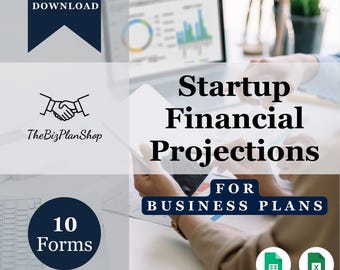 Startup Financial Worksheets for Business Plans | Cash Flow, Profit and Loss, Projections | Excel, Google Sheets