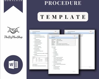 SOP テンプレート: 編集可能な MS Word、ビジネスオペレーション (即時ダウンロード)
