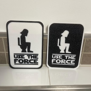 Lustiges Badezimmer Schild Star Wars Darth Vader "Use The Force", Gäste-WC Bad,Toilettenschild Star Wars Fans Geschenkidee, Badezimmer Deko