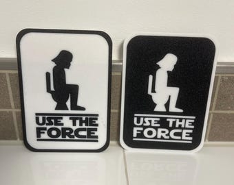 Grappig badkamerbord Star Wars Darth Vader &quot;Use The Force&quot;, gastentoilet, toiletbord Star Wars-fans cadeau-idee, badkamerdecoratie