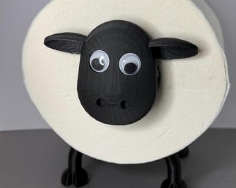 Schaf Toilettenpapierhalter – Lustige Bad Deko aus dem 3D-Druck, Ersatzrollenhalter fürs Gäste-WC, Geschenk Badezimmer, shaun das schaf wc