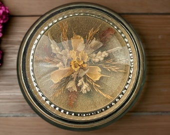 Fermacarte vintage con cupola in vetro e fiori