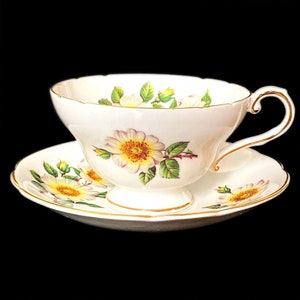 Vintage Stanley Fine Bone China Cup and Saucer – Floral Design (1953-1962)