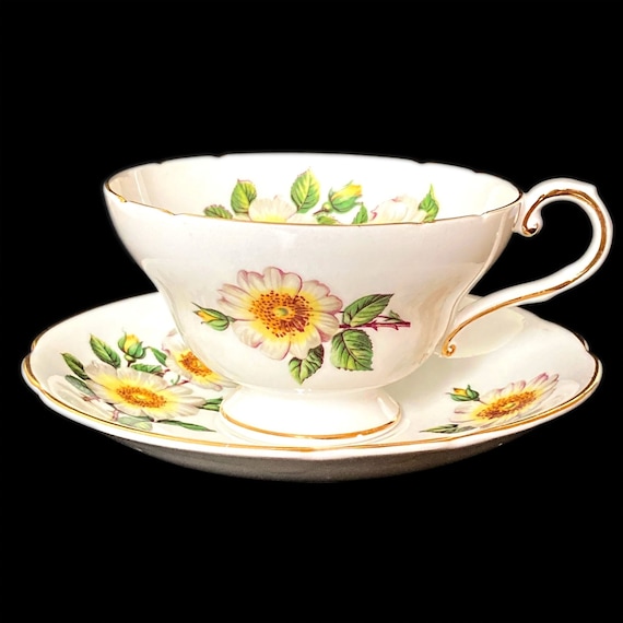 Vintage Stanley Fine Bone China Cup and Saucer – Floral Design (1953-1962)