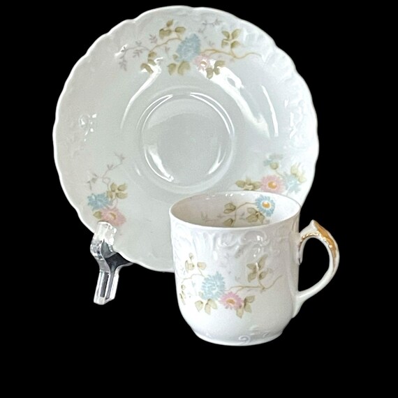 Antique Austrian Porcelain Demitasse Cup and Saucer Set – Bawo & Dotter, Carlsbad, Austria
