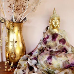 Luxury Nature collection 2024 silk scarves pure silk scarf eco-friendly eco-printing certificate of authenticity gift woman hand made