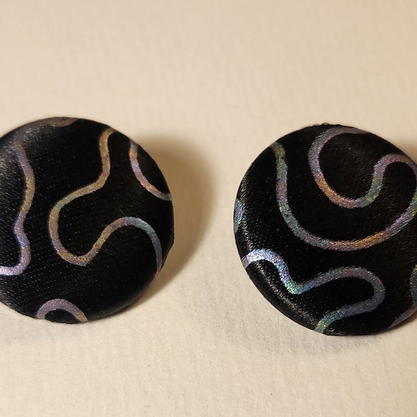 Vintage Eighties Style Pierced Button Earrings