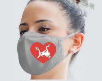 Love for cycling - Face Covering with nose piece and filter pocket. Adjustable ear straps
