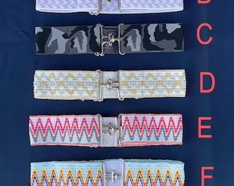 2" Elastic Equestrian Belt, Adjustable Size, SILVER Toned Buckle - FREE SHIPPING