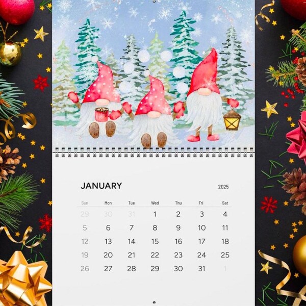2025 Gnome Calendar Etsy