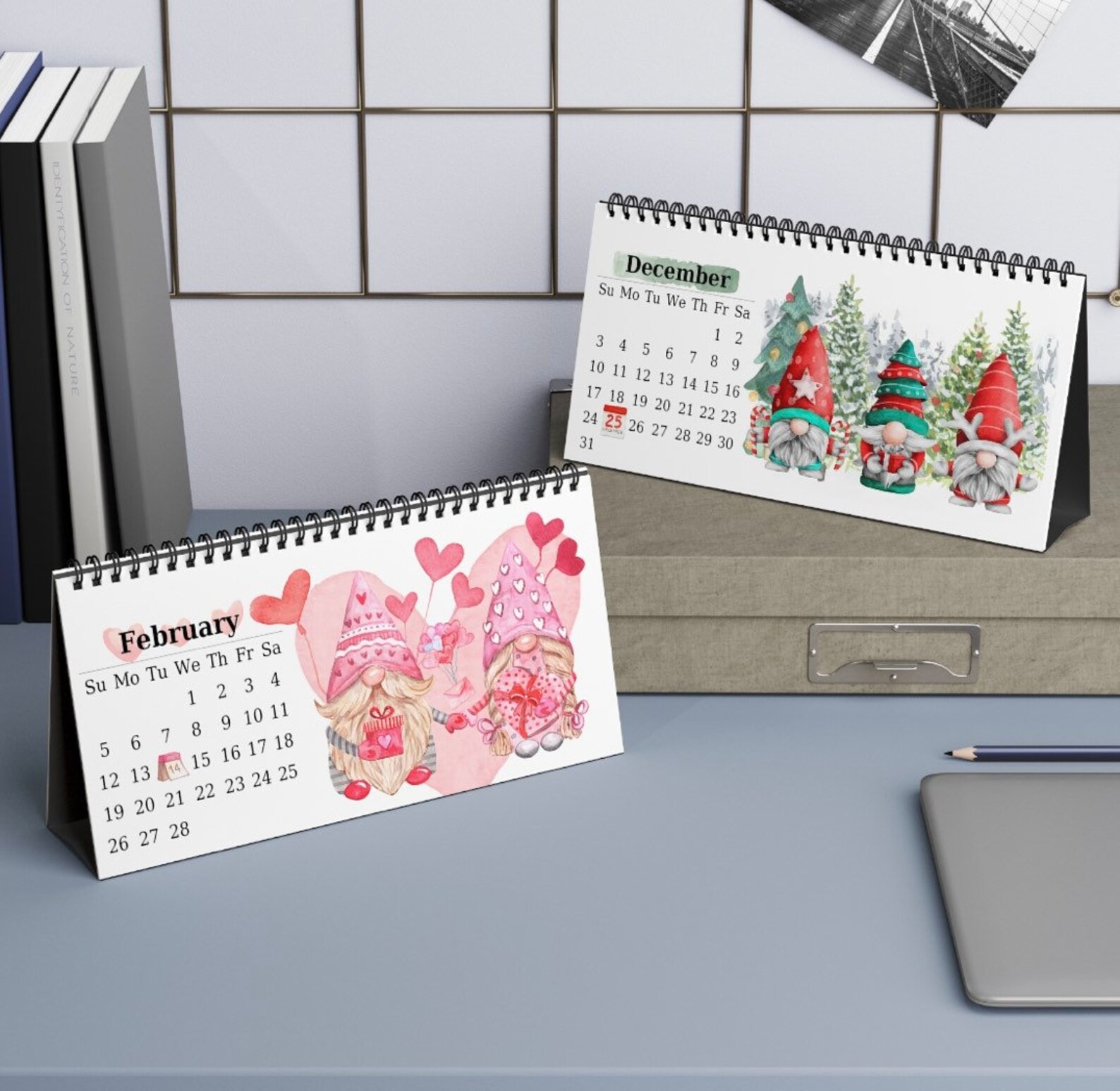 Gnome Desk Calendar 2023 Standing Desk Calendar 2023 Gnome Etsy