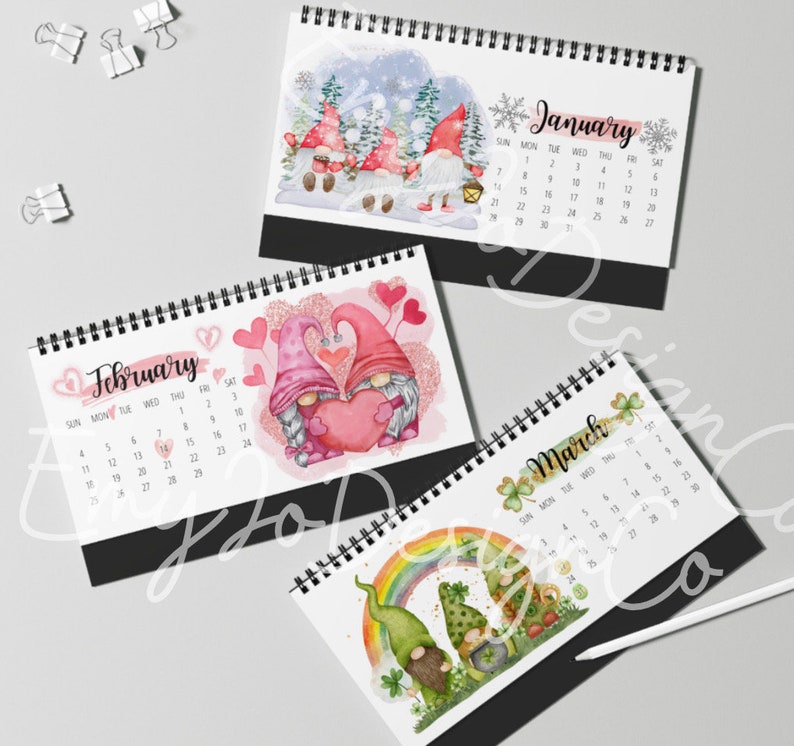 Gnome Desk Calendar 2024, Standing Desk Calendar, 2024 Gnome Calendar