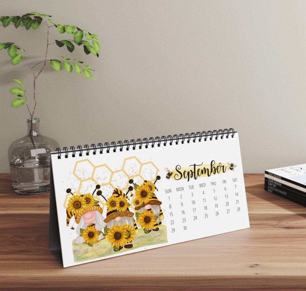 Gnome Desk Calendar 2025, standing desk calendar, 2025 Gnome Calendar