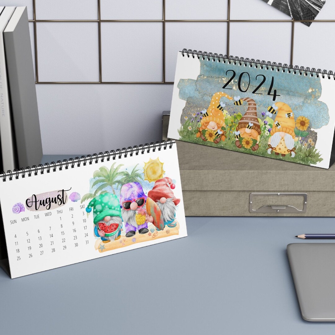 Gnome Desk Calendar 2024 Standing Desk Calendar 2024 Gnome Etsy Canada