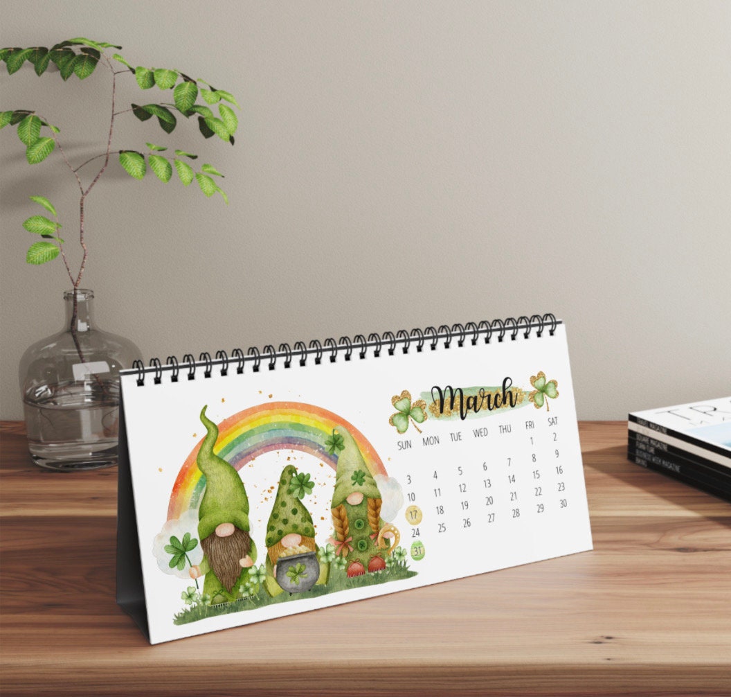 Gnome Desk Calendar 2024, Standing Desk Calendar, 2024 Gnome Calendar