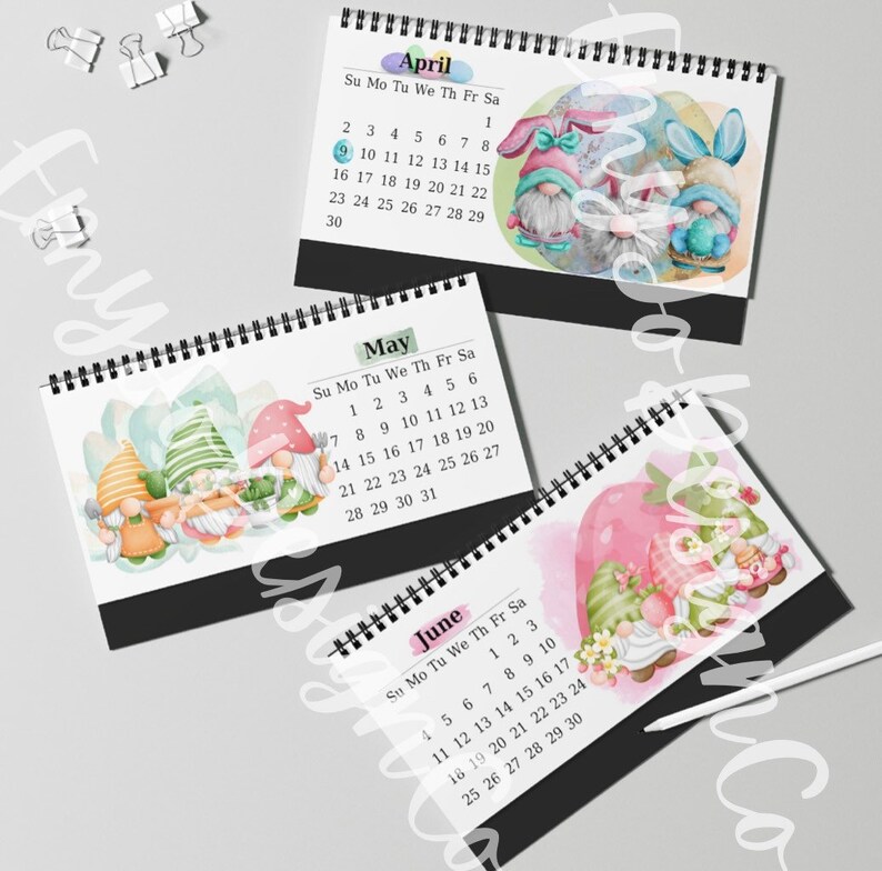 Gnome Desk Calendar 2023 Standing Desk Calendar 2023 Gnome Etsy