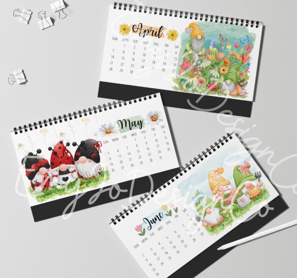 Gnome Desk Calendar 2024, standing desk calendar, 2024 Gnome Calendar